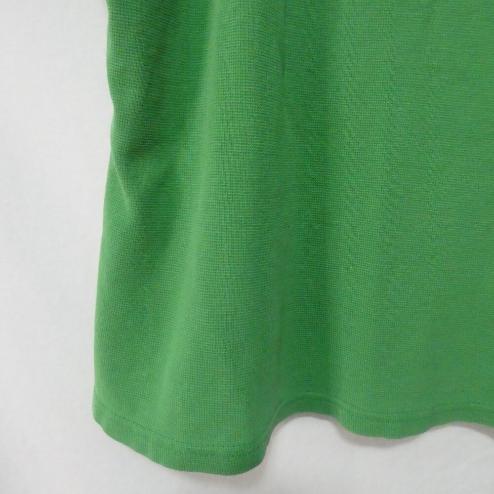 TALBOTS  Bright Green Square Neck Short Sleeve Cotton Tee - P2P 22" - Picture 11 of 13